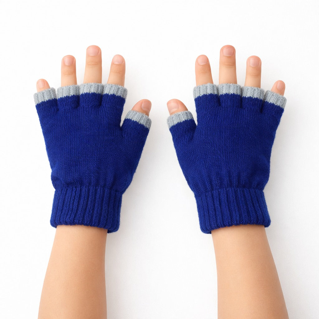 Boys blue half finger gloves (Last Chance)