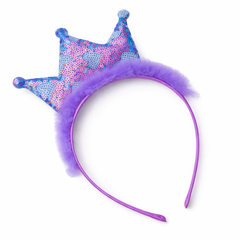 Girls purple sequin crown hair band