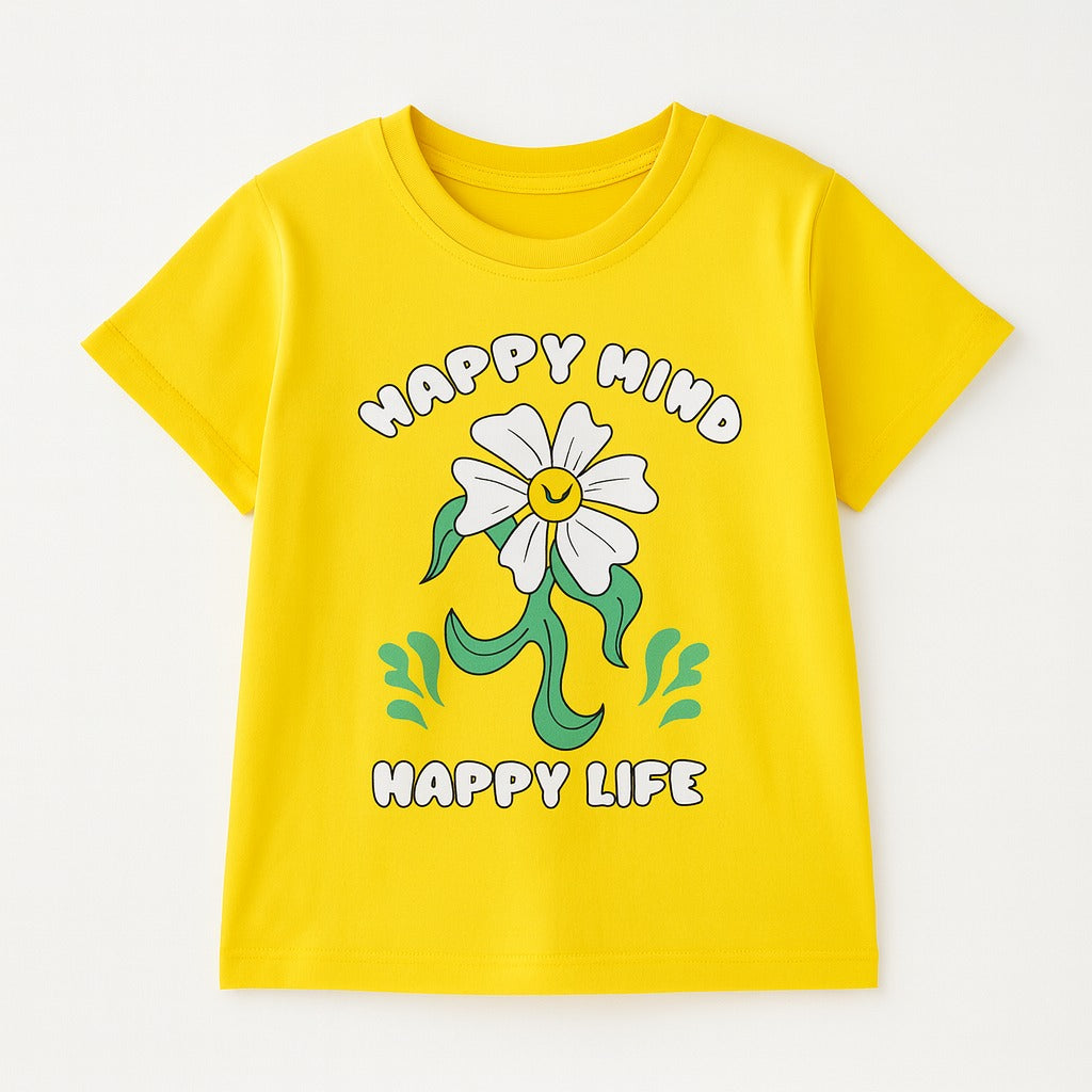 Girls neon happy life t-shirt