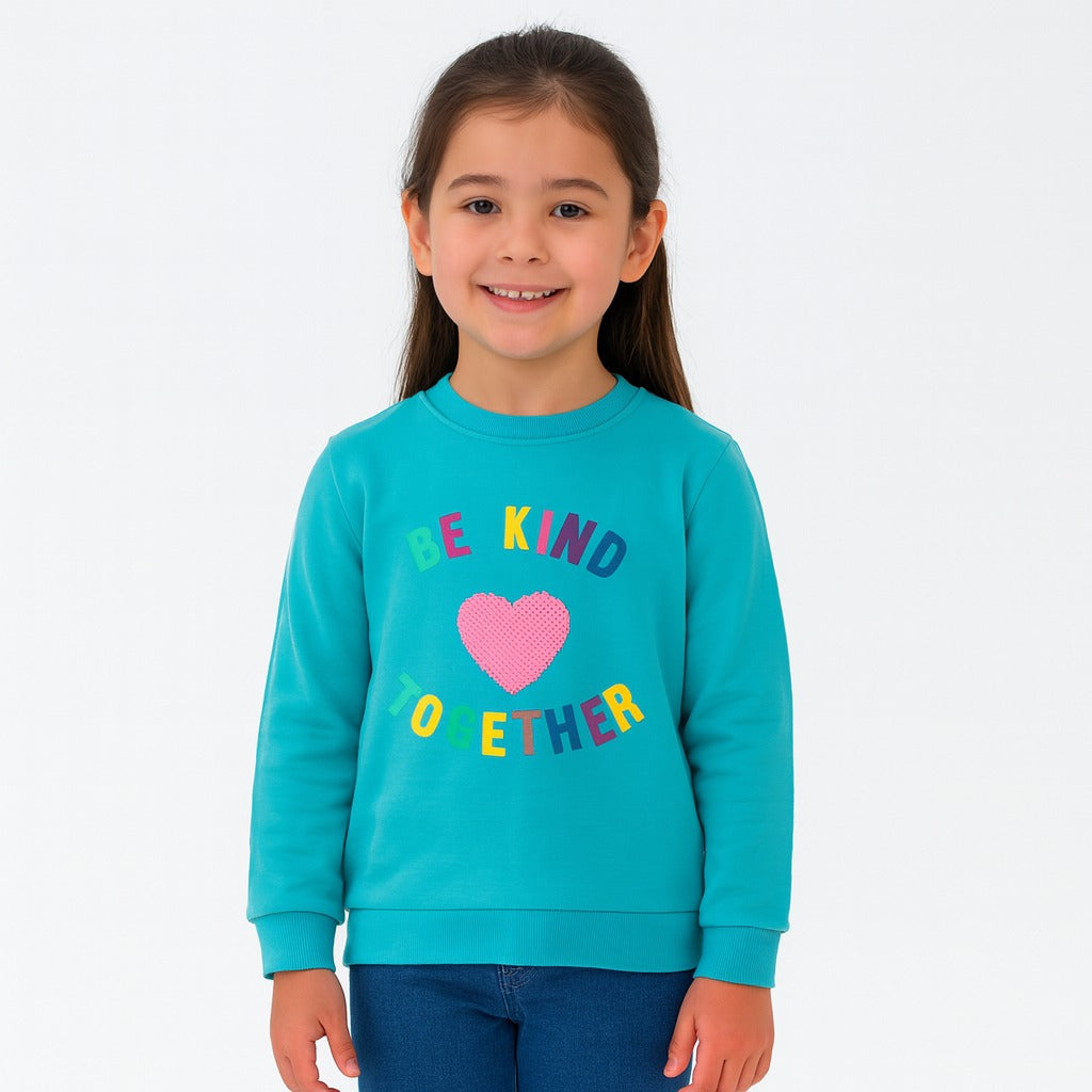 Sequin heart sweat shirt