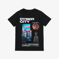 Boys black cyber city T-Shirt