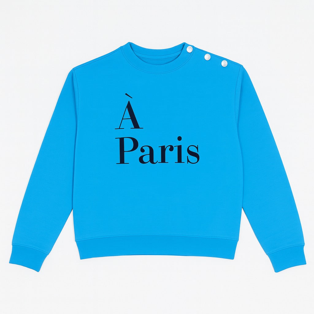Ladies blue Paris sweatshirt