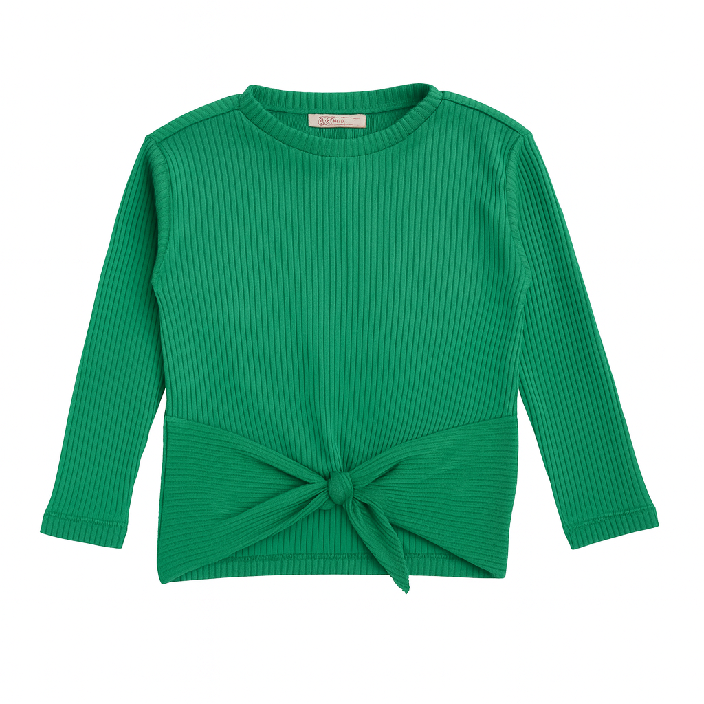 Girls green knot shirt