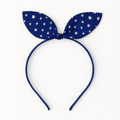 Girls blue star bow hair band