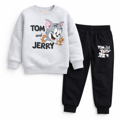 Boys Tom and Jerry Grey Printed Tracksuit