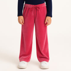 Girls pink velvet trousers