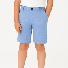 Boys blue texture cotton shorts