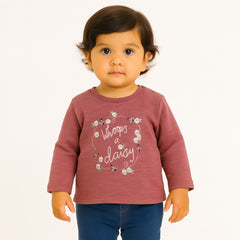 Girls pink whoops embroidered sweatshirt (Last Chance)