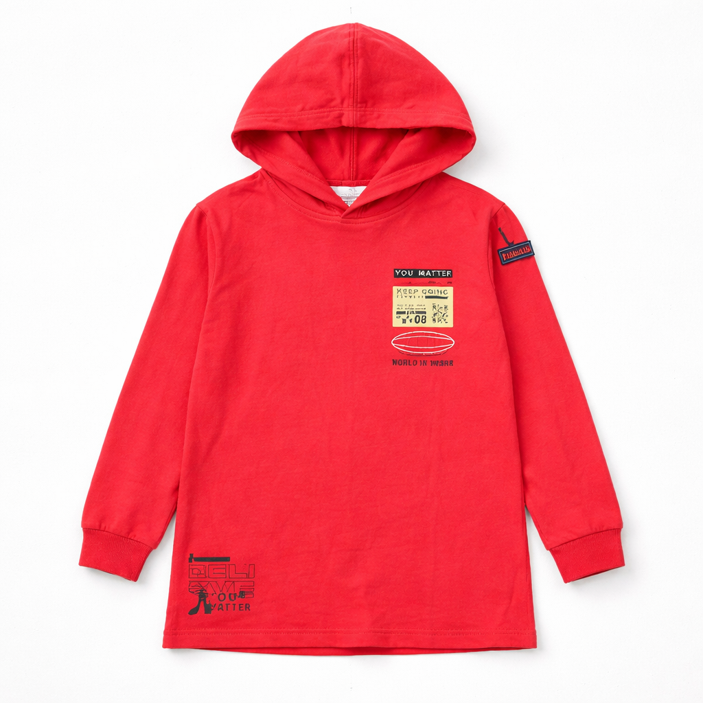 Red neon print hoody (Last Chance)
