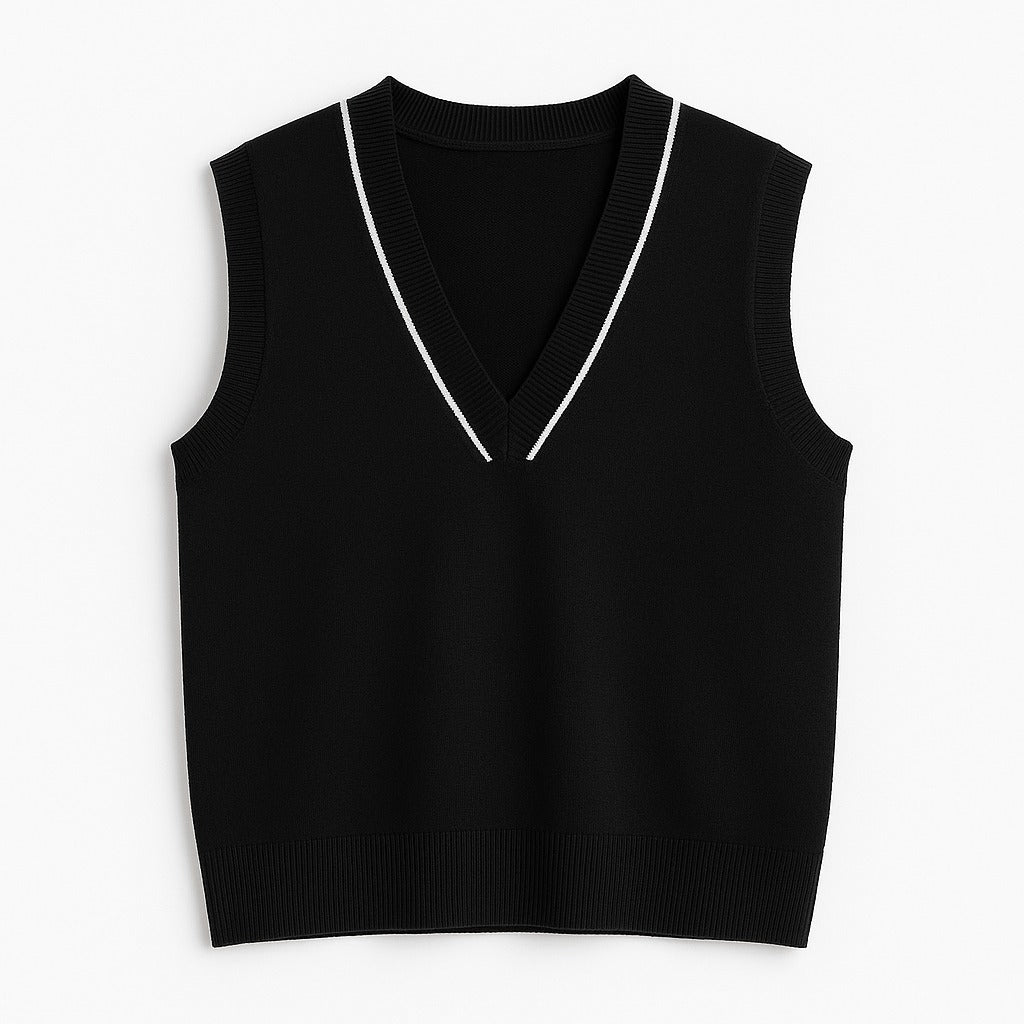 Ladies black sleeveless sweater