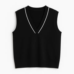 Ladies black sleeveless sweater