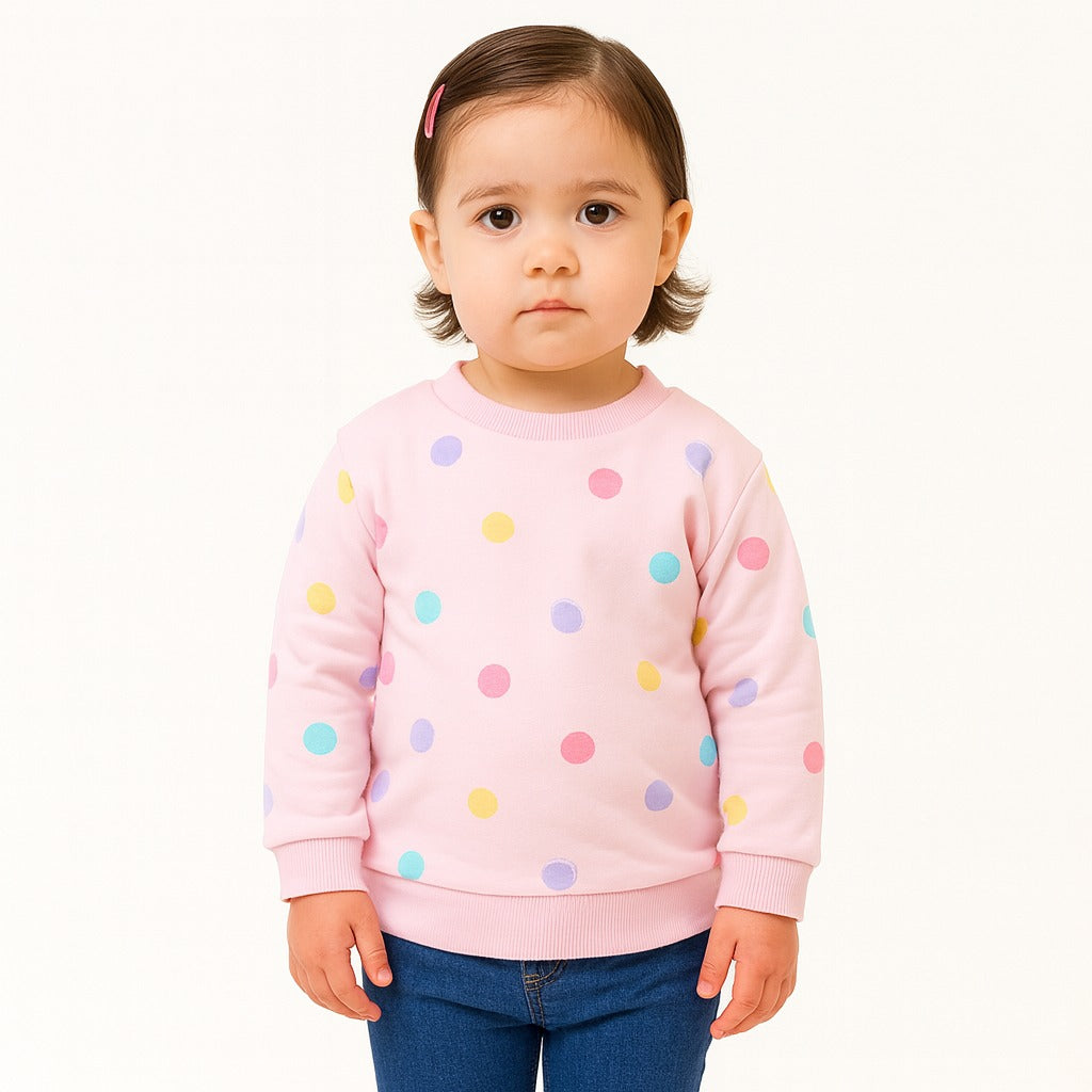 Girls pink polka dot sweatshirt (Last Chance)