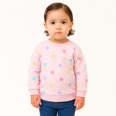 Girls pink polka dot sweatshirt (Last Chance)