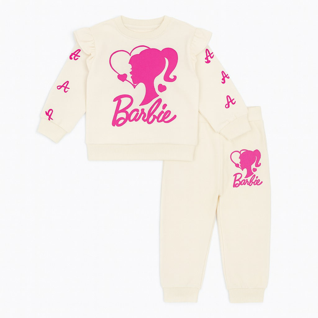 Girls white Barbie tracksuit