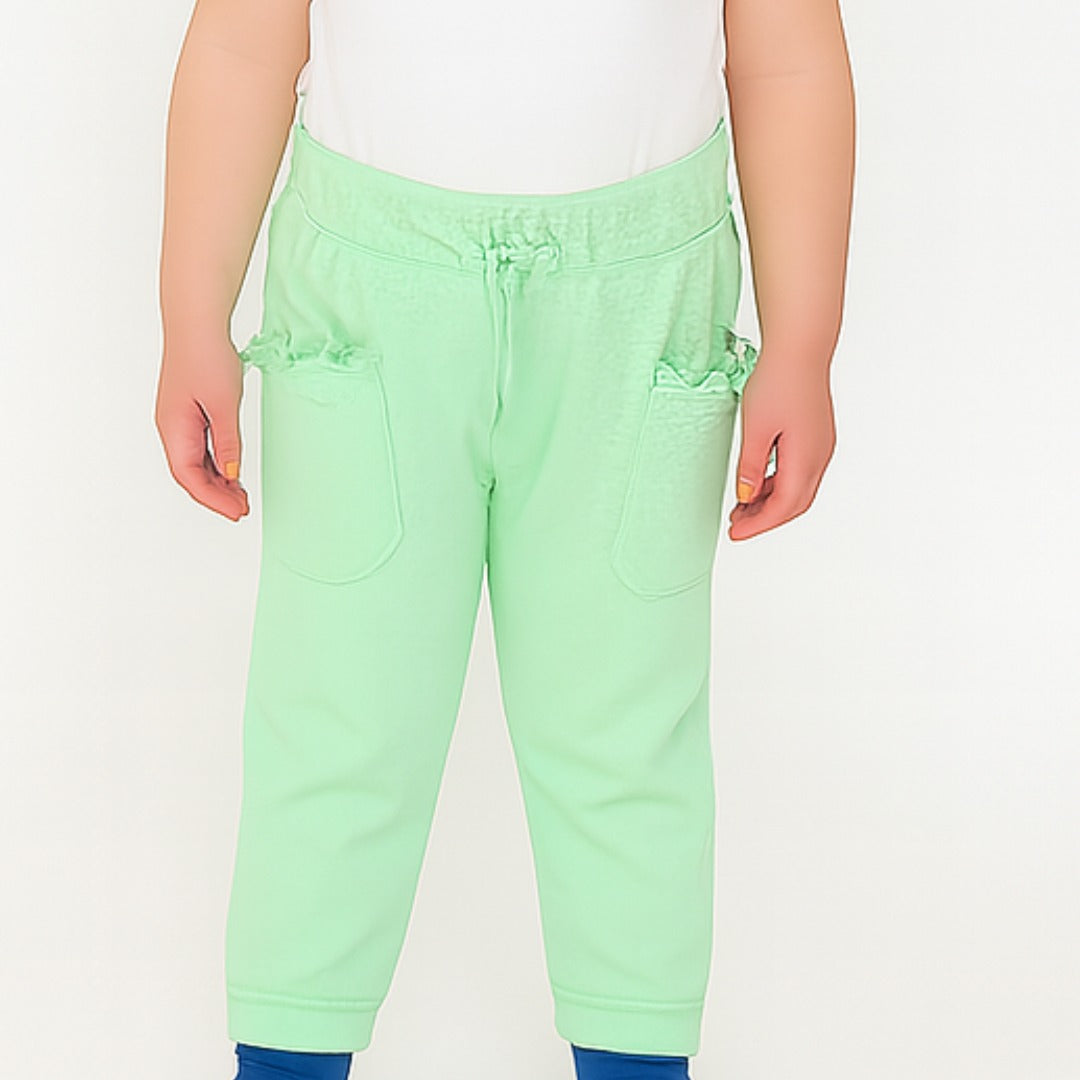 Girls light green wool trouser