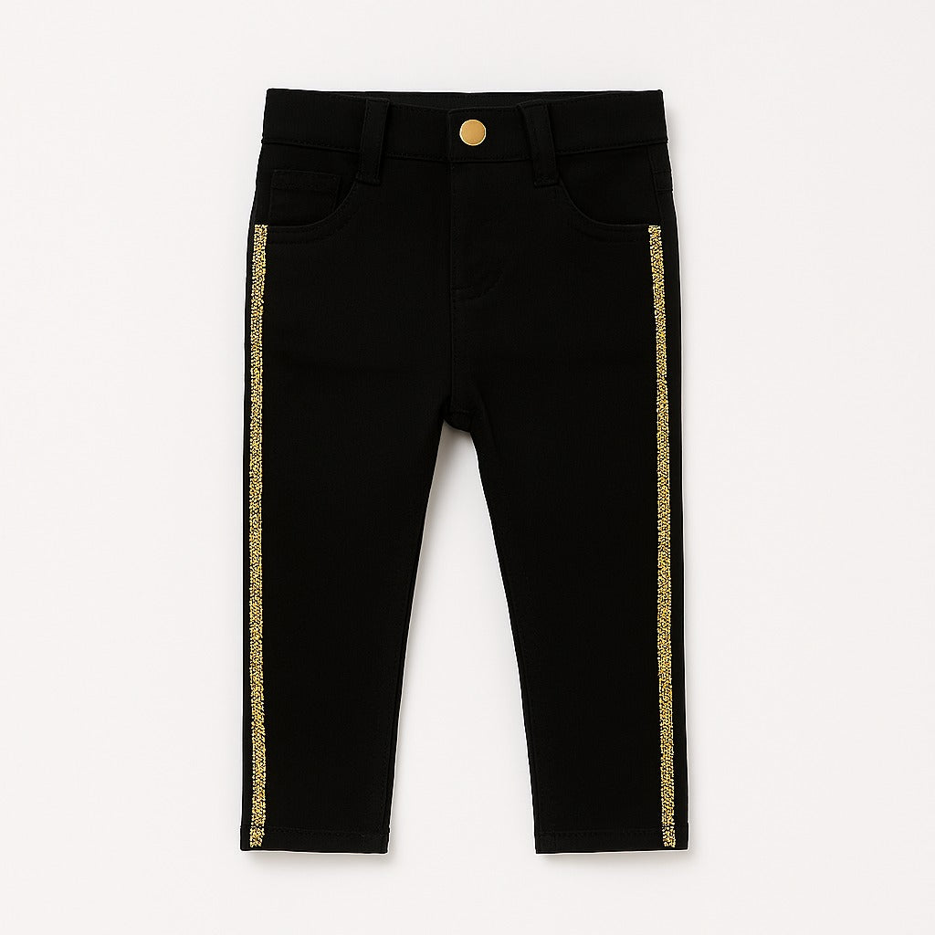 Girls black side stripe yellow pant