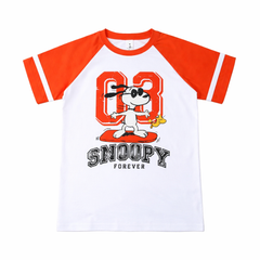 Boys snoopy shirt with orange sleeves (Last Chance)
