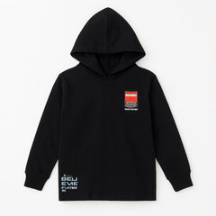 Boys black printed hoody