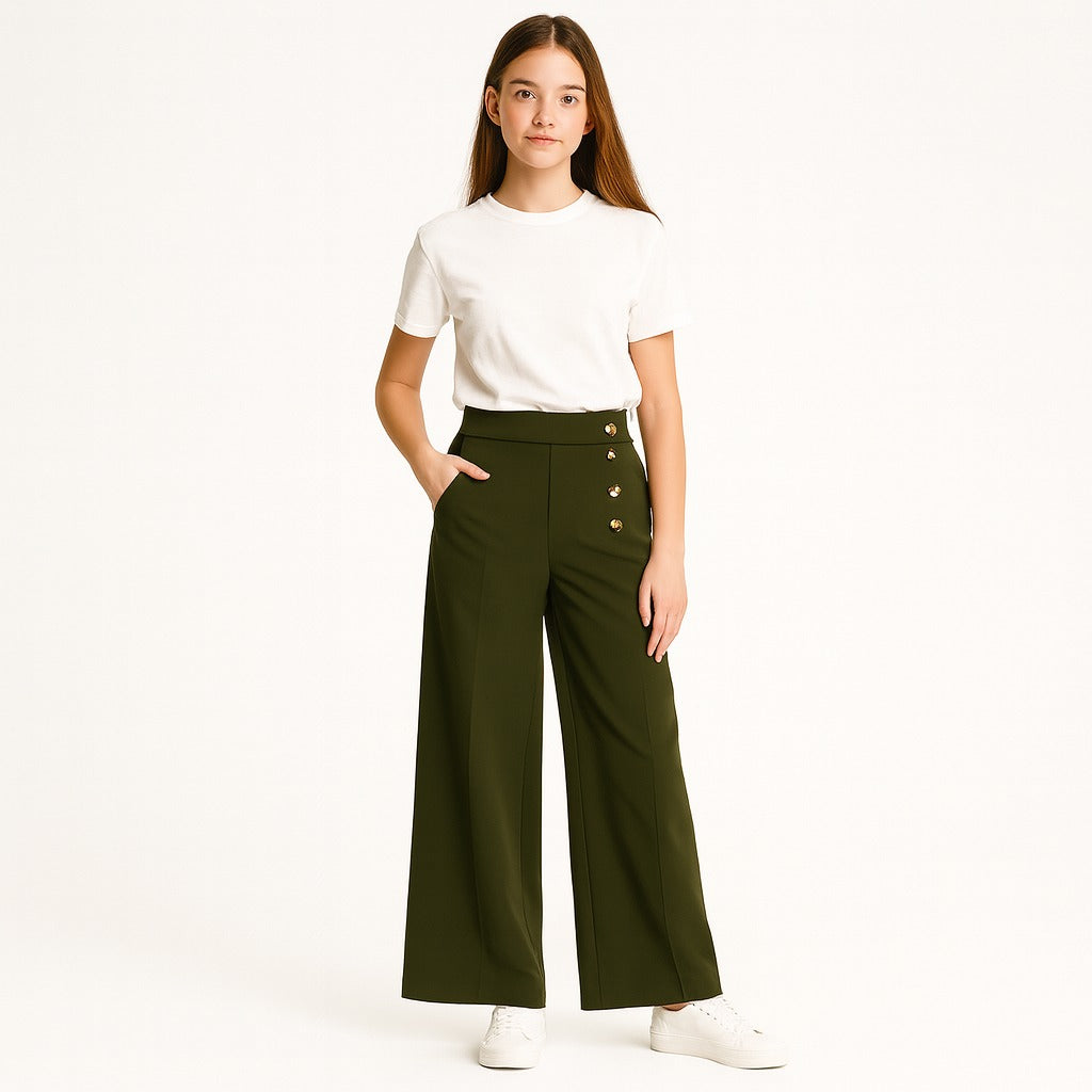 ladies green flapper trouser