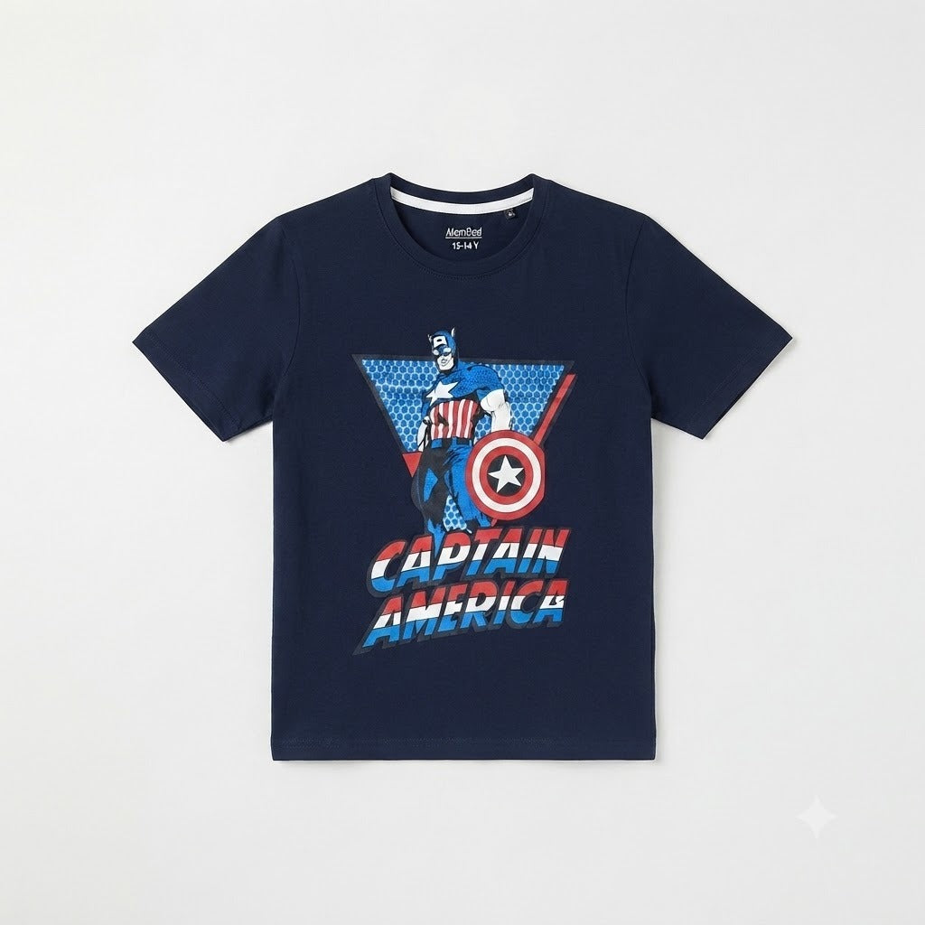 Boys blue captain america t-shirt