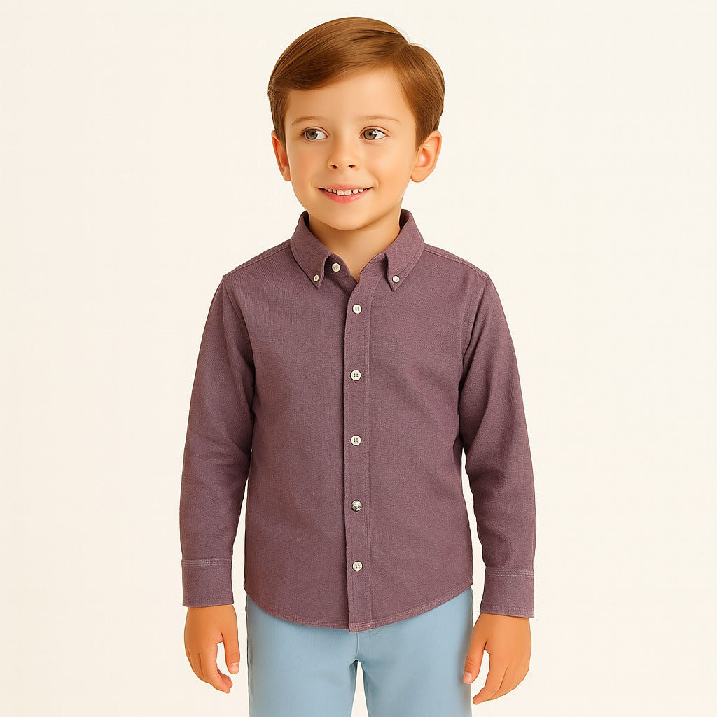 Boys maroon and white casual shirt