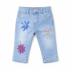 Girls flower print denim pant (Last Chance)