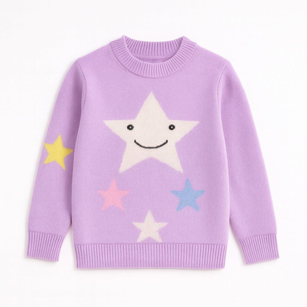 Girls purple star sweater