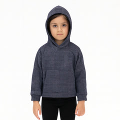 Girls gray check hood