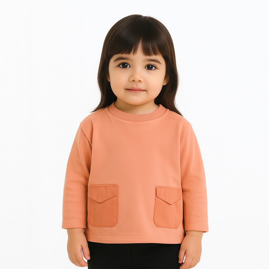 Girls peech pocket style sweatshirt (Last Chance)