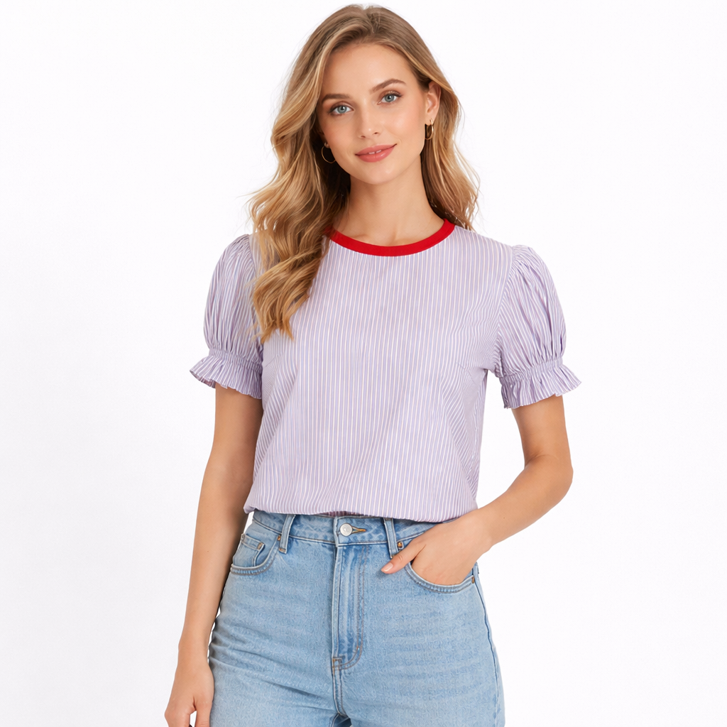 Ladies purple lining Cotton shirt (Last Chance) (Womens)