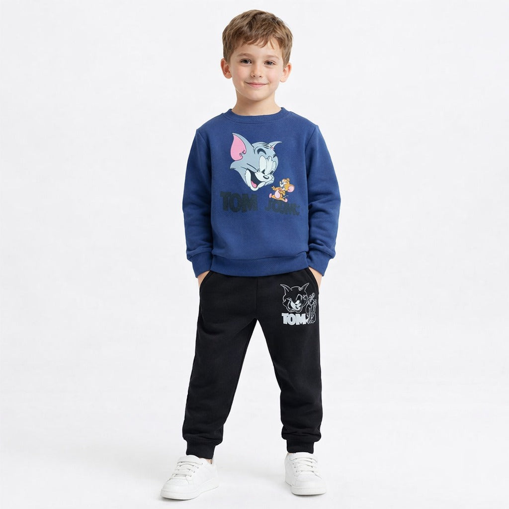 Boys Tom and Jerry Blue Cartoon Tracksuit