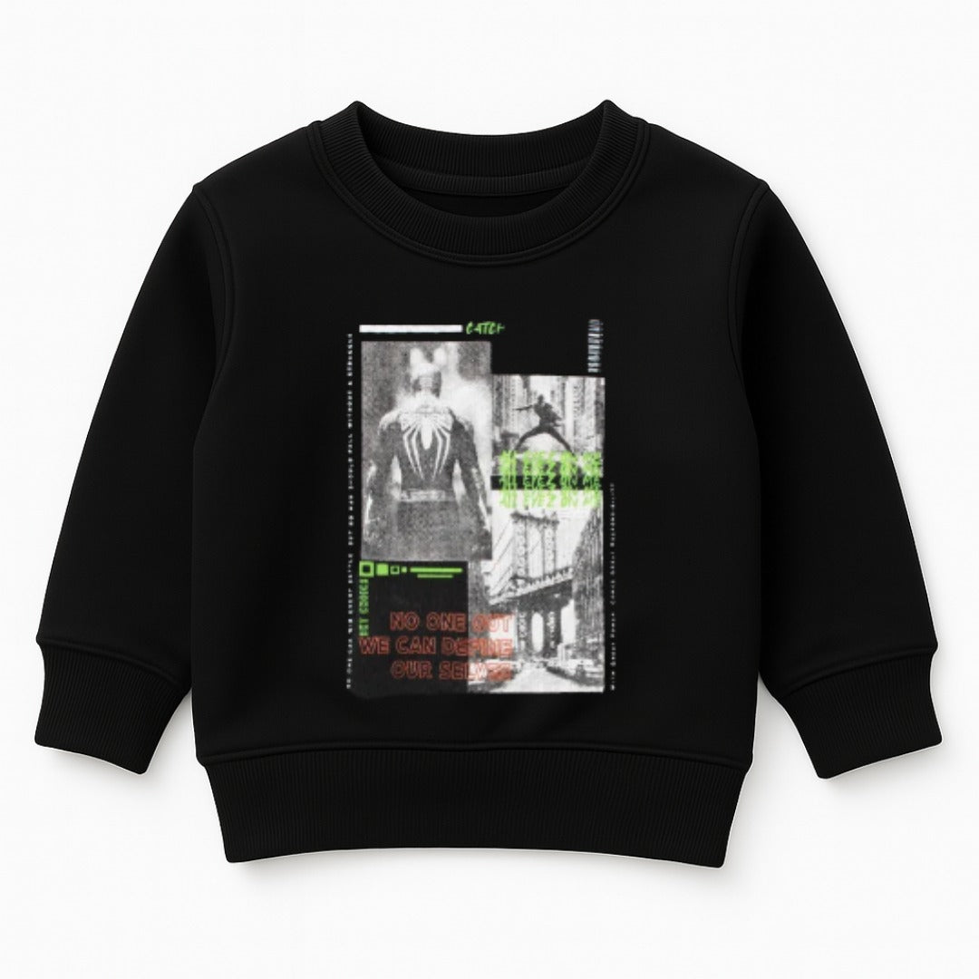 Boys black spiderman sweatshirt