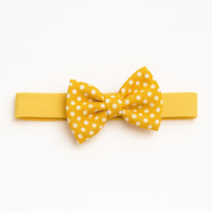 Yellow Polka dots bow band