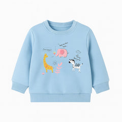 Girls blue giraffe sweatshirt (Last Chance)