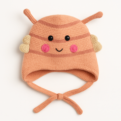 Pink wool bee cap