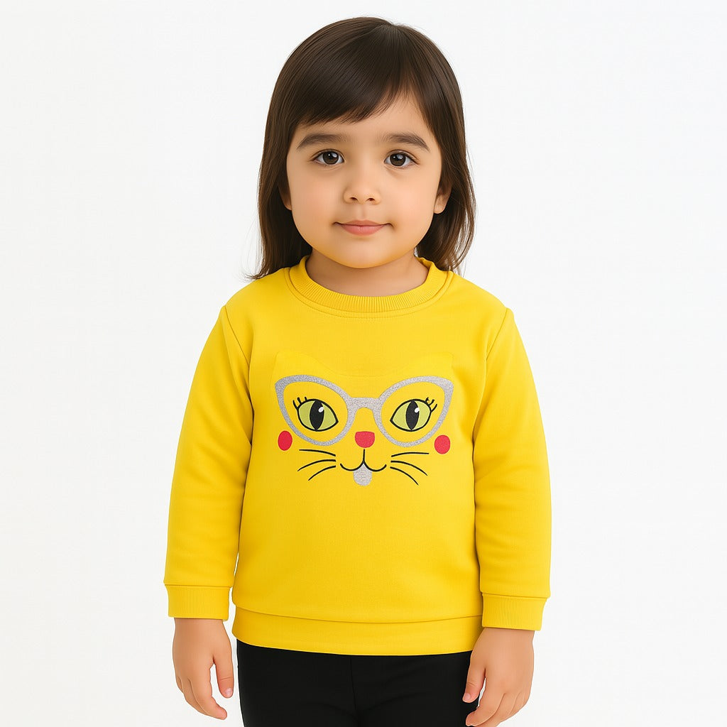 GIRLS CAT PRINTED SWEATSHIRT