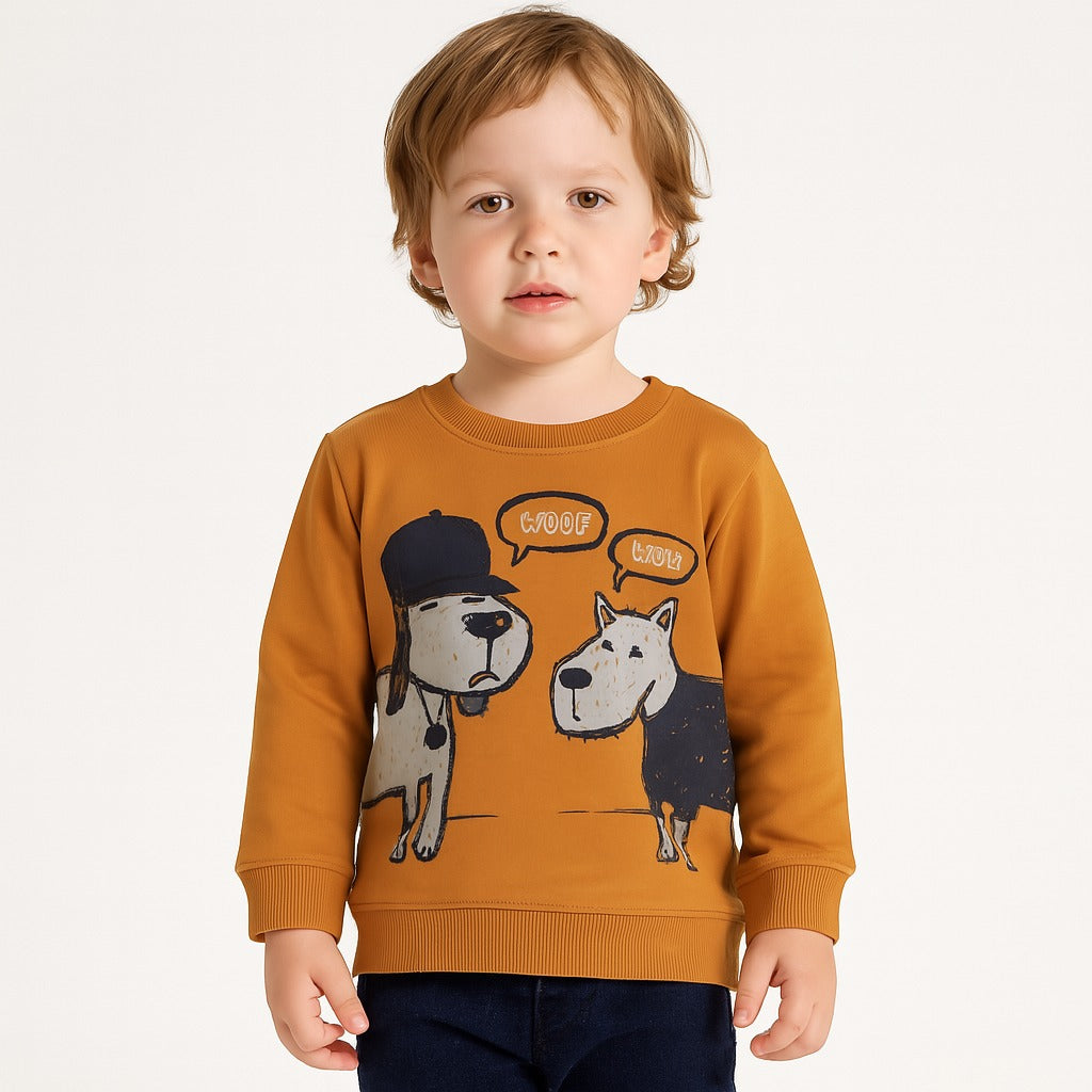 Boys mustard dog sweatshirt