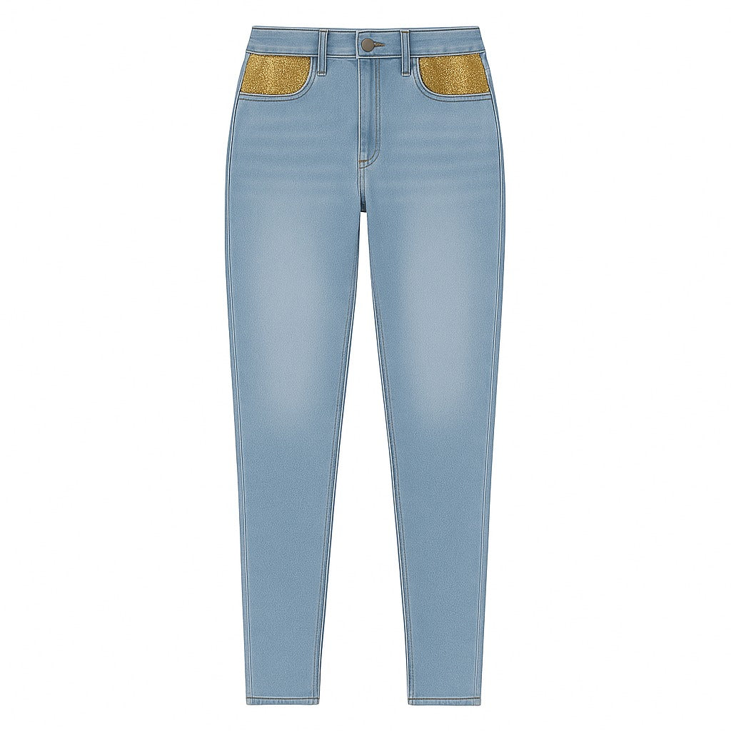 Ladies sequin pocket pant