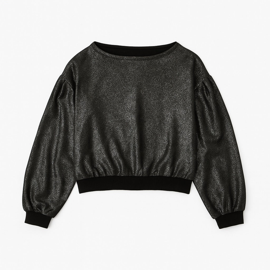 Ladies black glitter sweatshirt