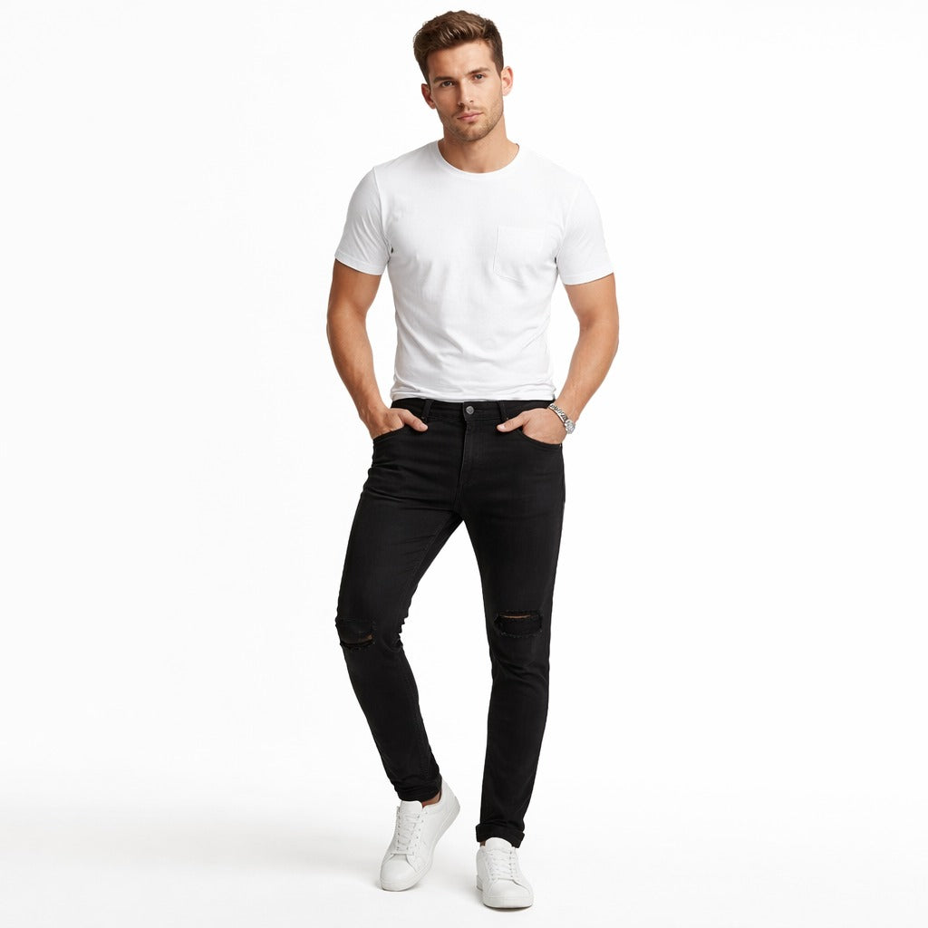 Mens black denim pant