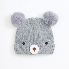 Gray velvet bear cap
