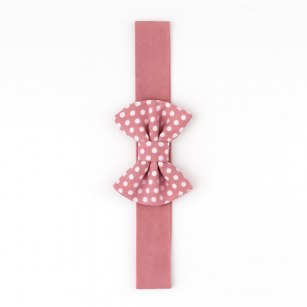 Pink Polka dots bow band