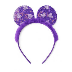 Girls purple sequin ear hair band