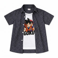 Boys Goku Graphic Printed Double Casual Shirt