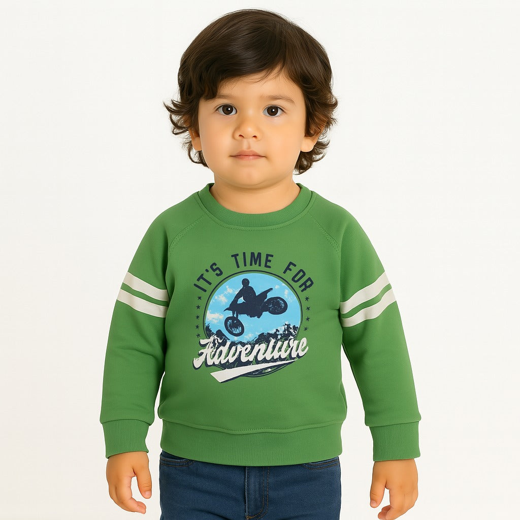 Boys green adventure sweatshirt