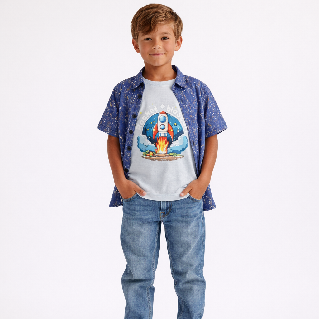 Boys Space Rocket Double Shirt