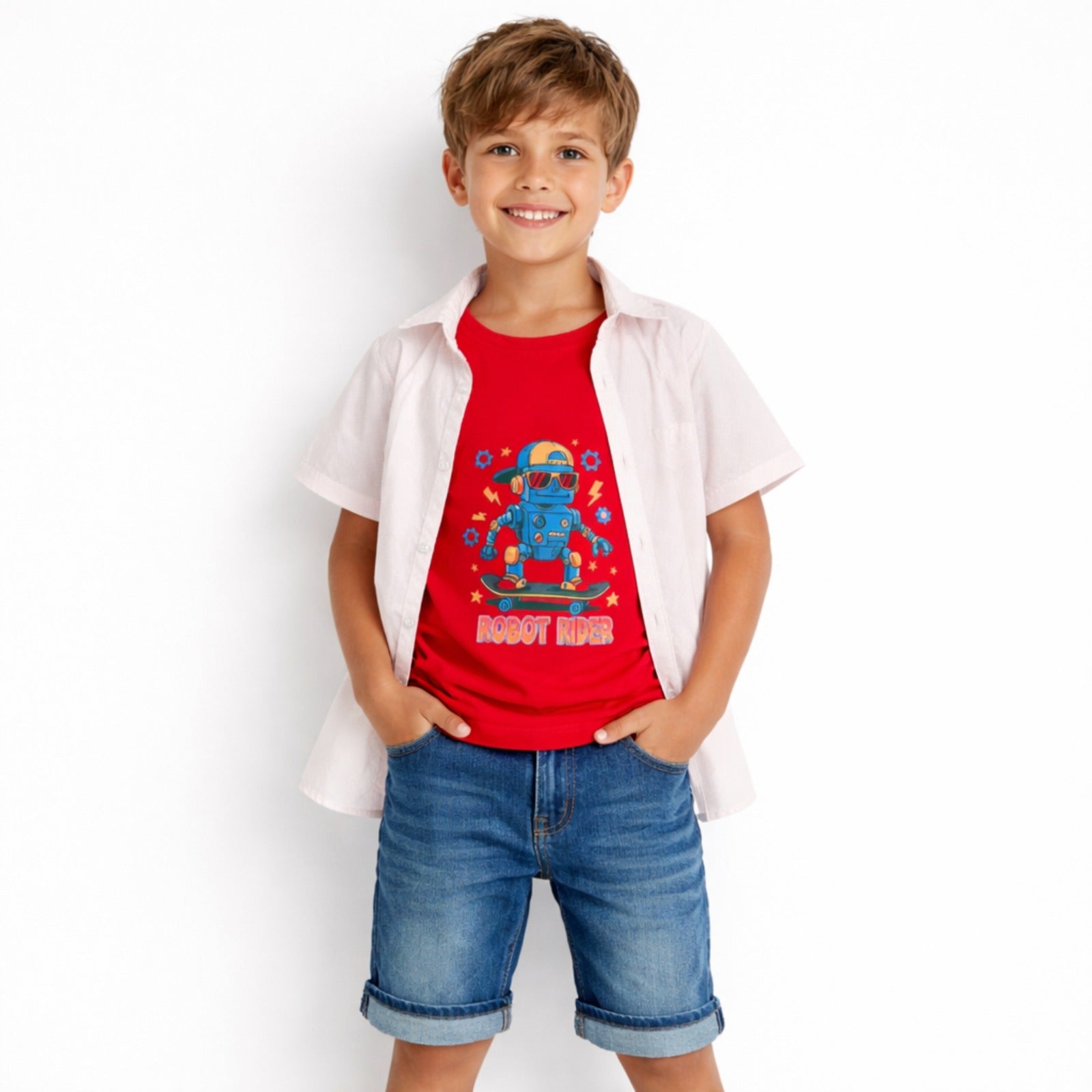 Boys Cool Robot Double Shirt