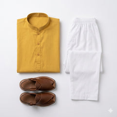 BOYS Mustard Yellow Plain shalwar kameez