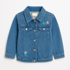 Girls denim embroidered jacket