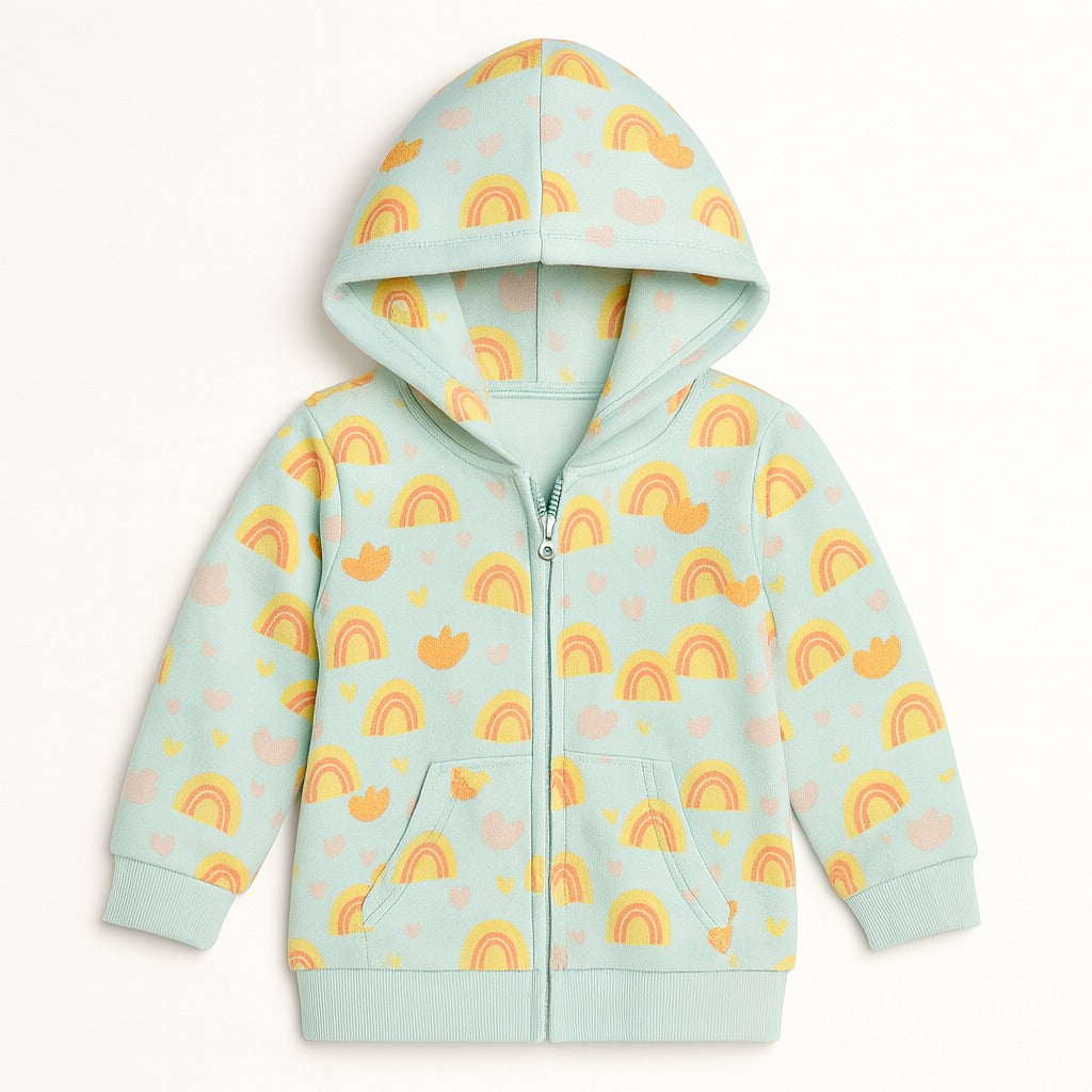 Girls blue rainbow hoodie